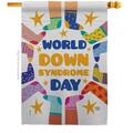 Ornament Collection 28 x 40 in. World Down Syndrome Day House Flag H190181-BO